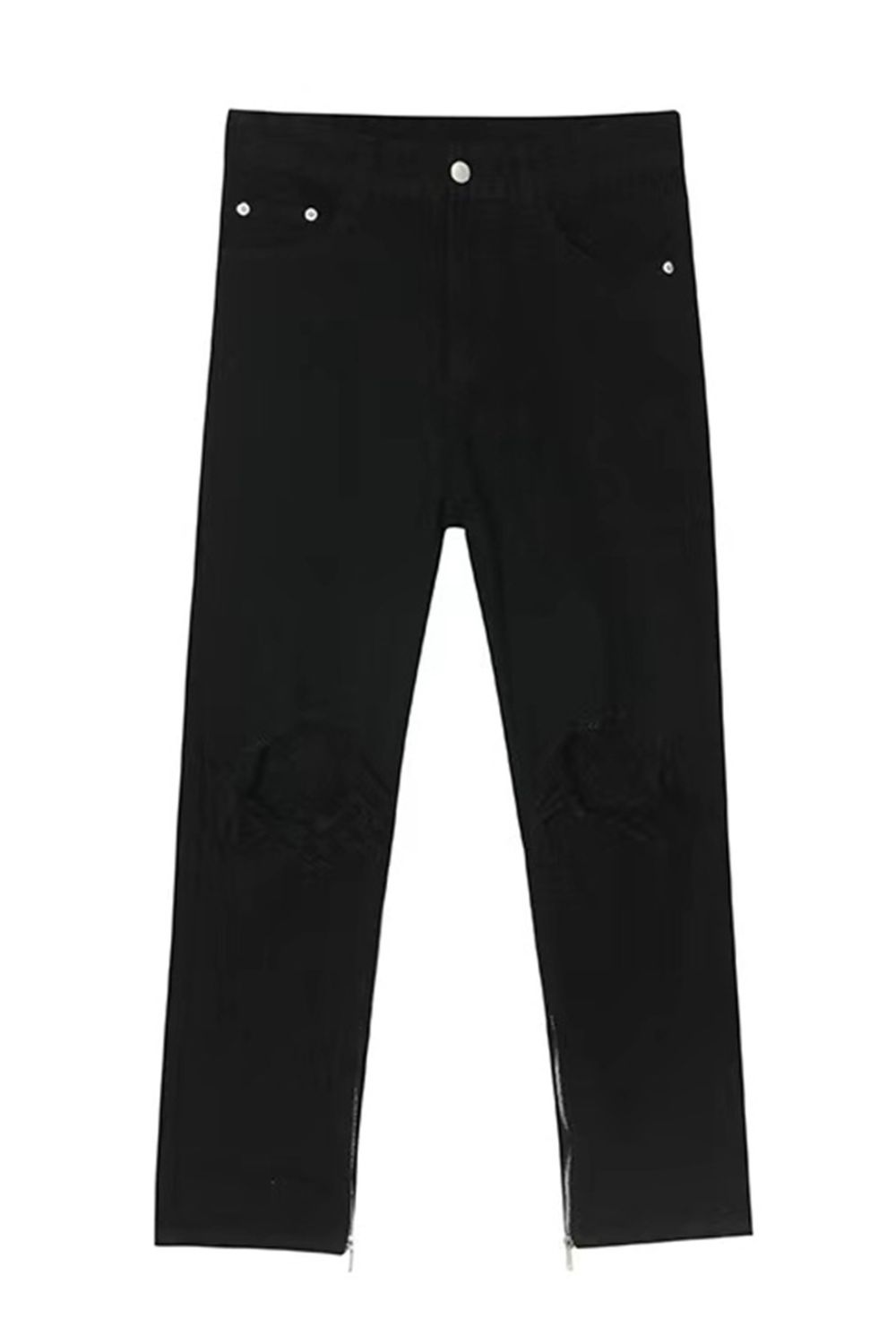 Distressed Mid Rise Jeans with Pockets for Stylish Comfort