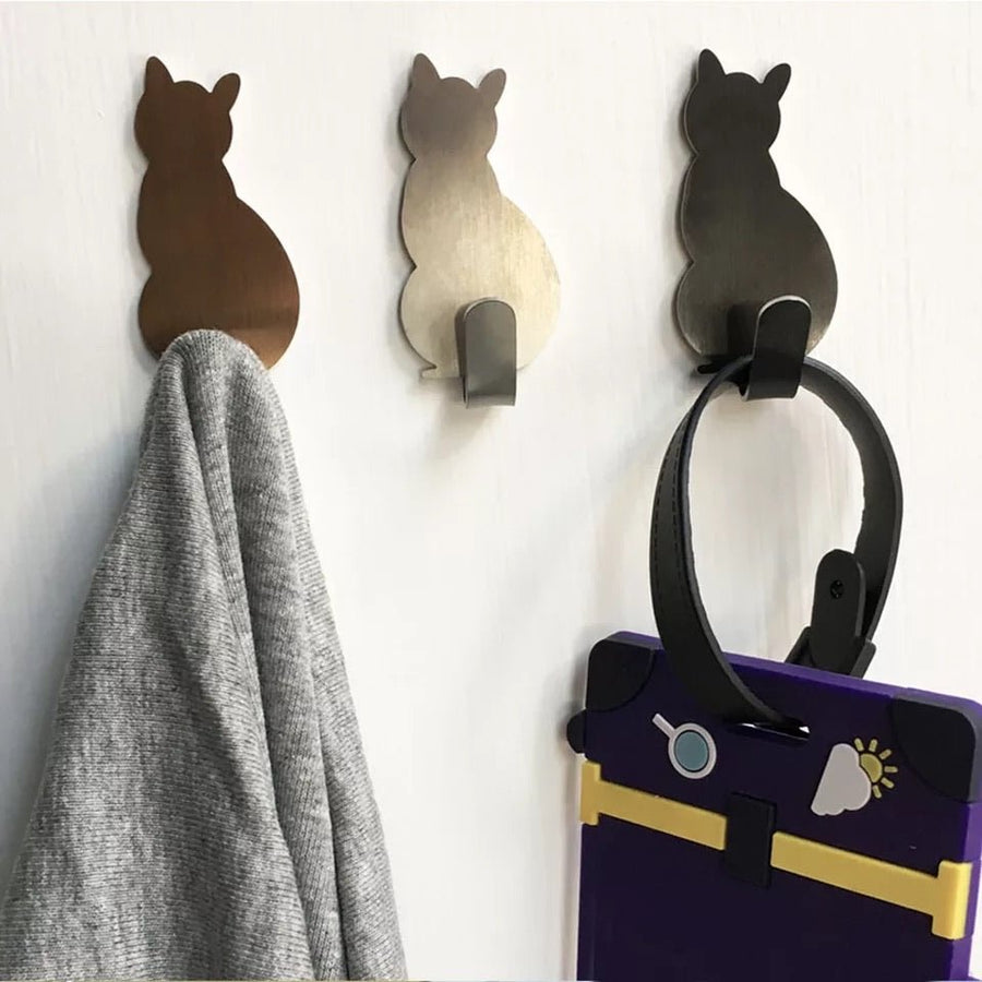 2pcs Self Adhesive Wall Hooks Cat Pattern - Ruth Envision