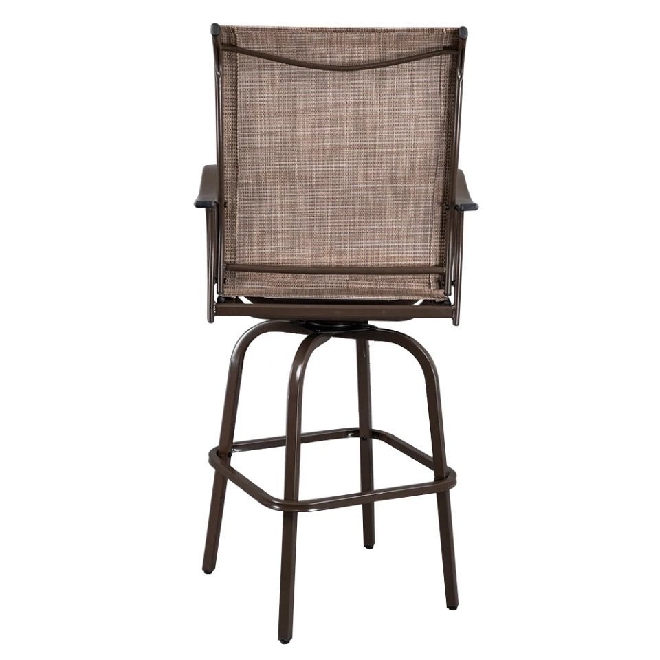 2pcs Wrought Iron Outdoor Patio Swivel Bar Chair Stools Brown/Black - Ruth Envision