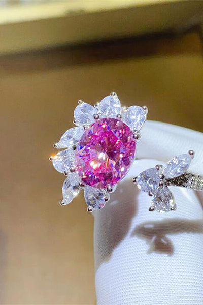 3 Carat Moissanite 925 Sterling Silver Open Ring Gift