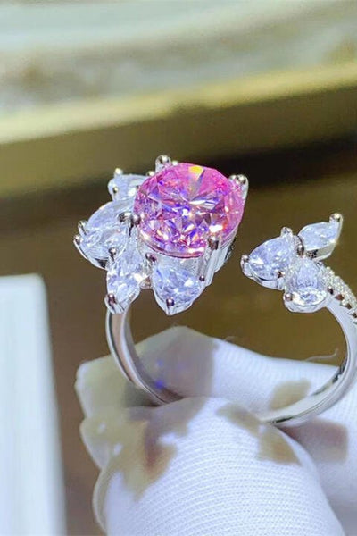 3 Carat Moissanite 925 Sterling Silver Open Ring Gift