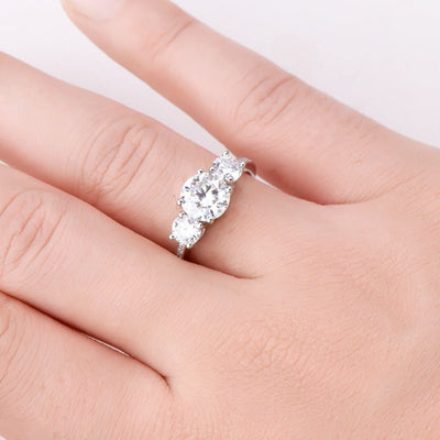 3 Carat Moissanite 925 Sterling Silver Ring for Elegance