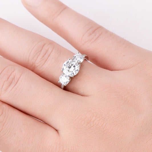 3 Carat Moissanite 925 Sterling Silver Ring for Elegance
