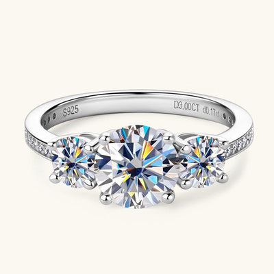 3 Carat Moissanite 925 Sterling Silver Ring for Elegance