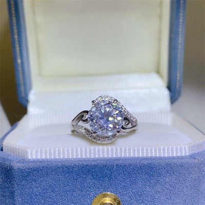 3 Carat Moissanite 925 Sterling Silver Ring for Elegance