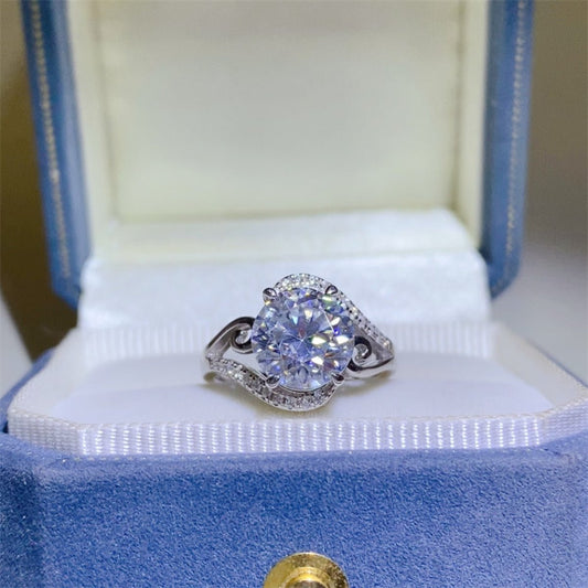 3 Carat Moissanite 925 Sterling Silver Ring for Elegance
