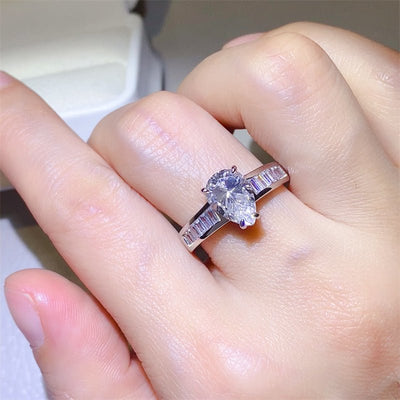 3 Carat Moissanite 925 Sterling Silver Ring For Elegance