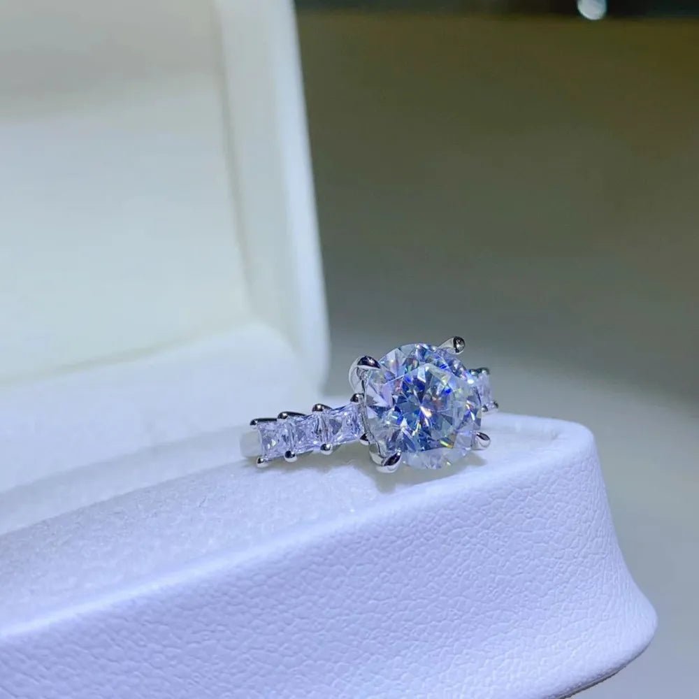 3 Carat Moissanite Sterling Silver Ring 925 For Elegant Sophistication And Timeless Style