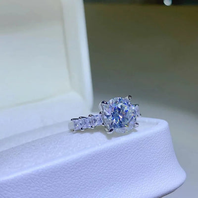 3 Carat Moissanite Sterling Silver Ring 925 For Elegant Sophistication And Timeless Style