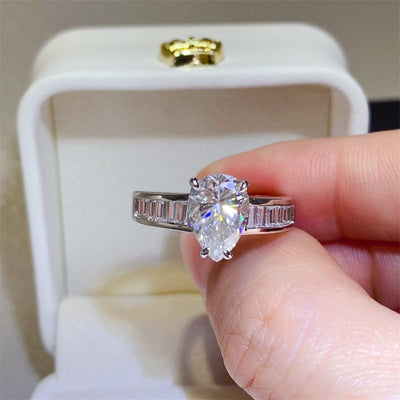 3 Carat Moissanite 925 Sterling Silver Ring For Elegance