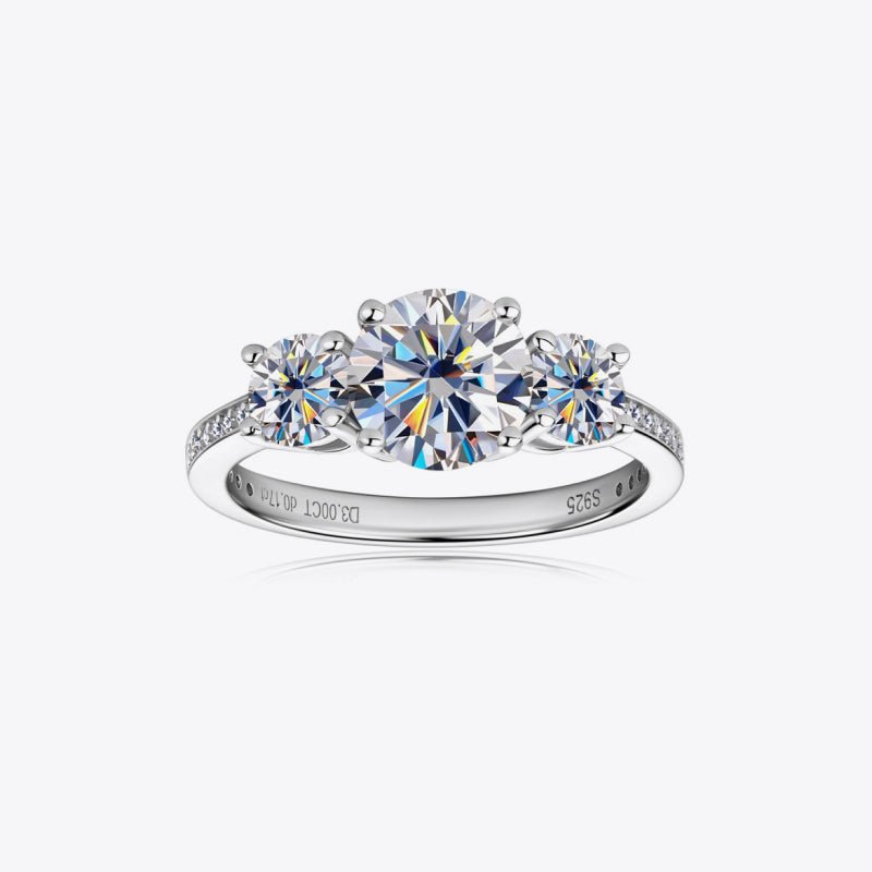 3 Carat Moissanite 925 Sterling Silver Ring for Elegance