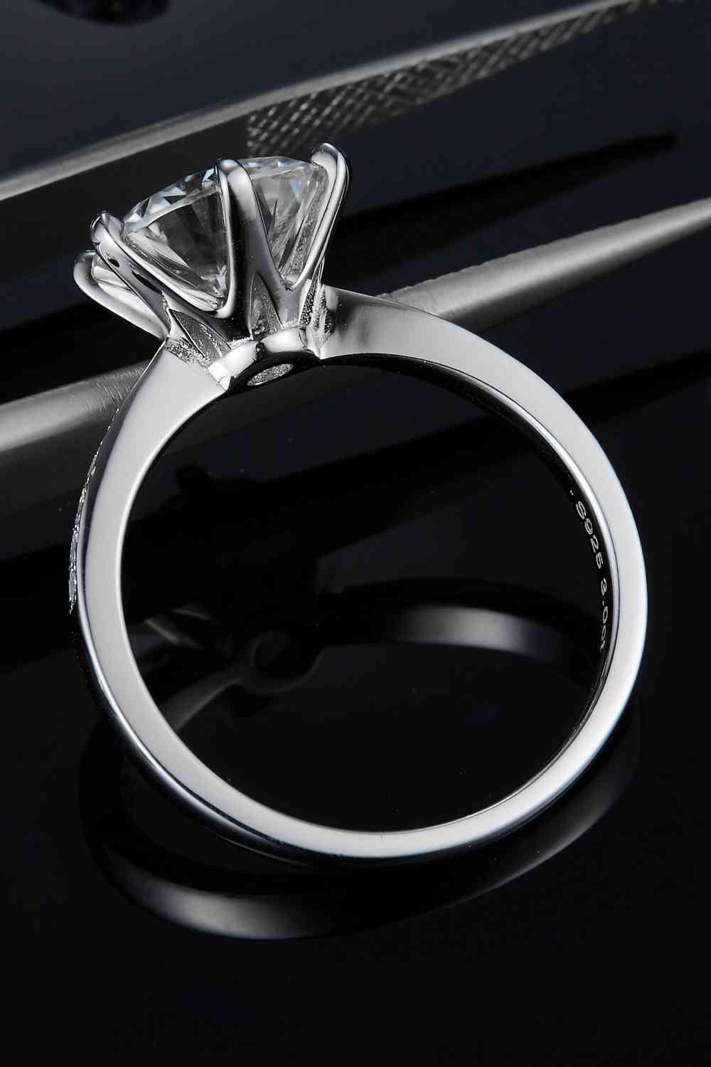 Elegant 3 Carat Moissanite Side Stone Ring for You