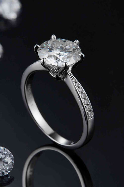Elegant 3 Carat Moissanite Side Stone Ring for You