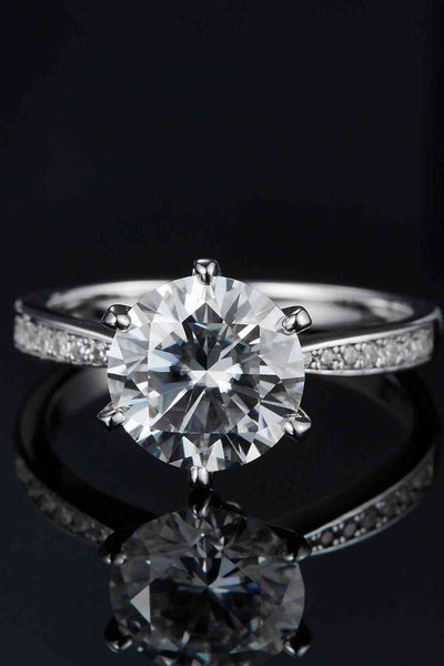 Elegant 3 Carat Moissanite Side Stone Ring for You