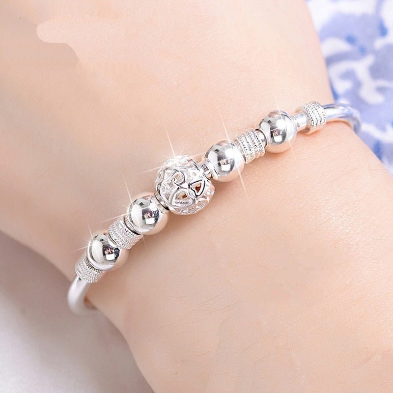 3 Style New 925 Sterling Silver Lucky Charm Bracelet Cuff