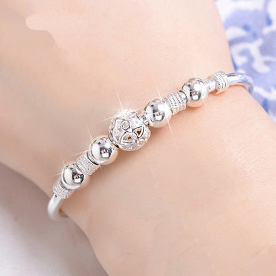 3 Style New 925 Sterling Silver Lucky Charm Bracelet Cuff