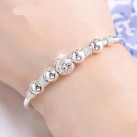 3 Style New 925 Sterling Silver Lucky Charm Bracelet Cuff