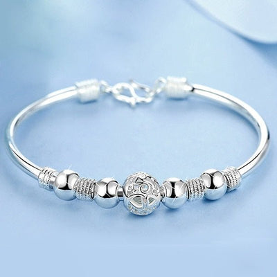 3 Style New 925 Sterling Silver Lucky Charm Bracelet Cuff