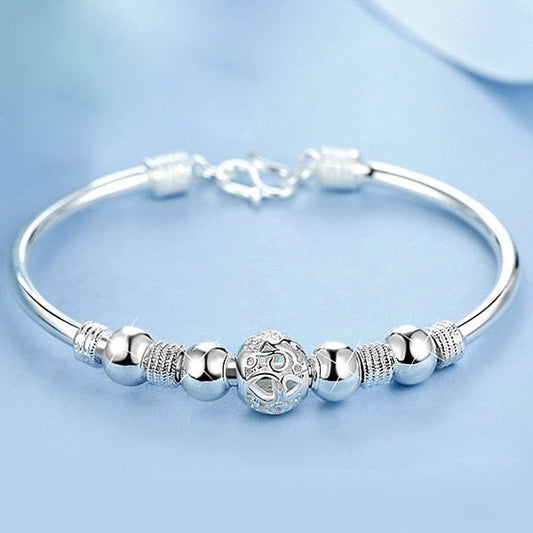 3 Style New 925 Sterling Silver Lucky Charm Bracelet Cuff