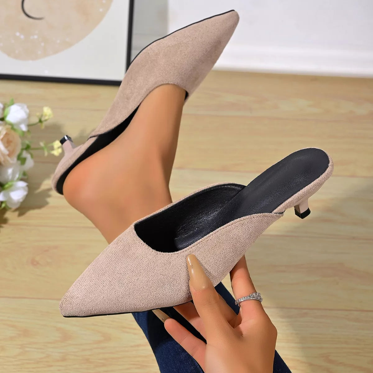 Point Toe Kitten Heels Pumps