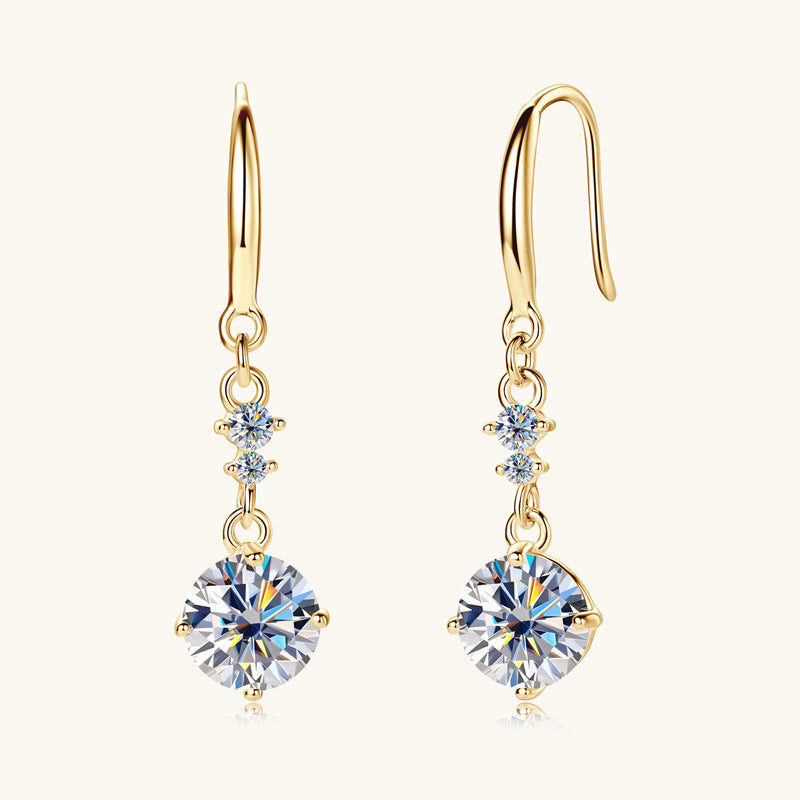 2 Carat Moissanite 925 Sterling Silver Earrings for Women