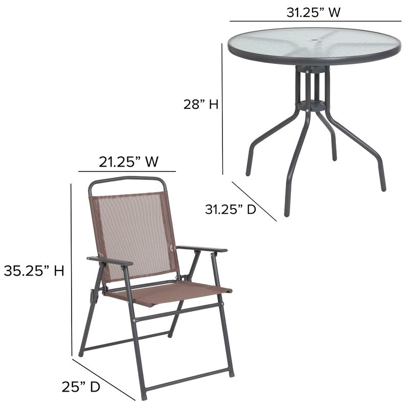 31.25'' Long Dining Set with Umbrella - Ruth Envision