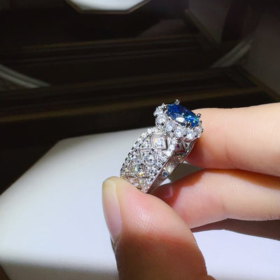 1 Carat Moissanite Zircon 925 Sterling Silver Ring Elegance