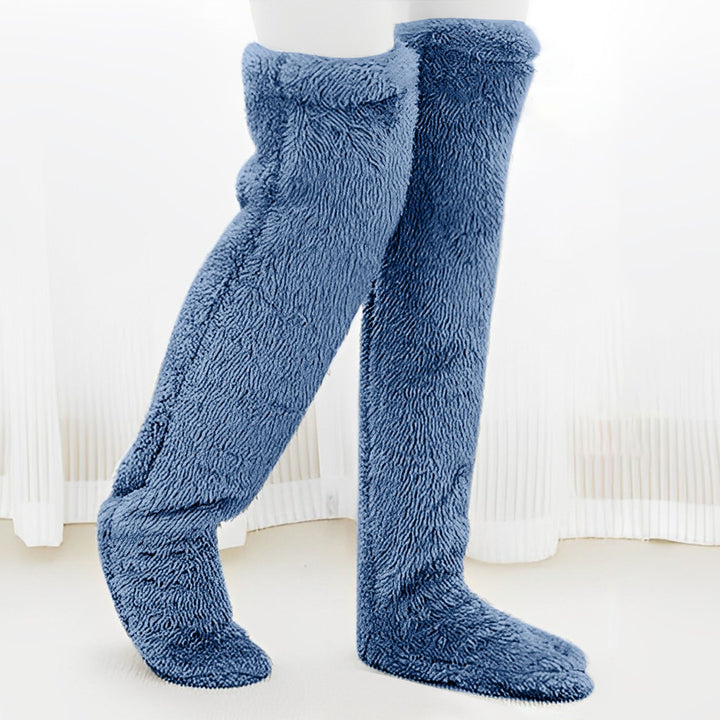 Cozy Fuzzy Over-Knee Plush Socks for Winter Warmth and Style