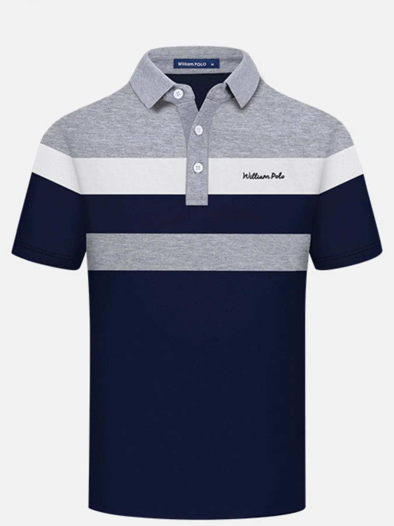 Men's Plus Size Color Block Striped Short Sleeve Polo