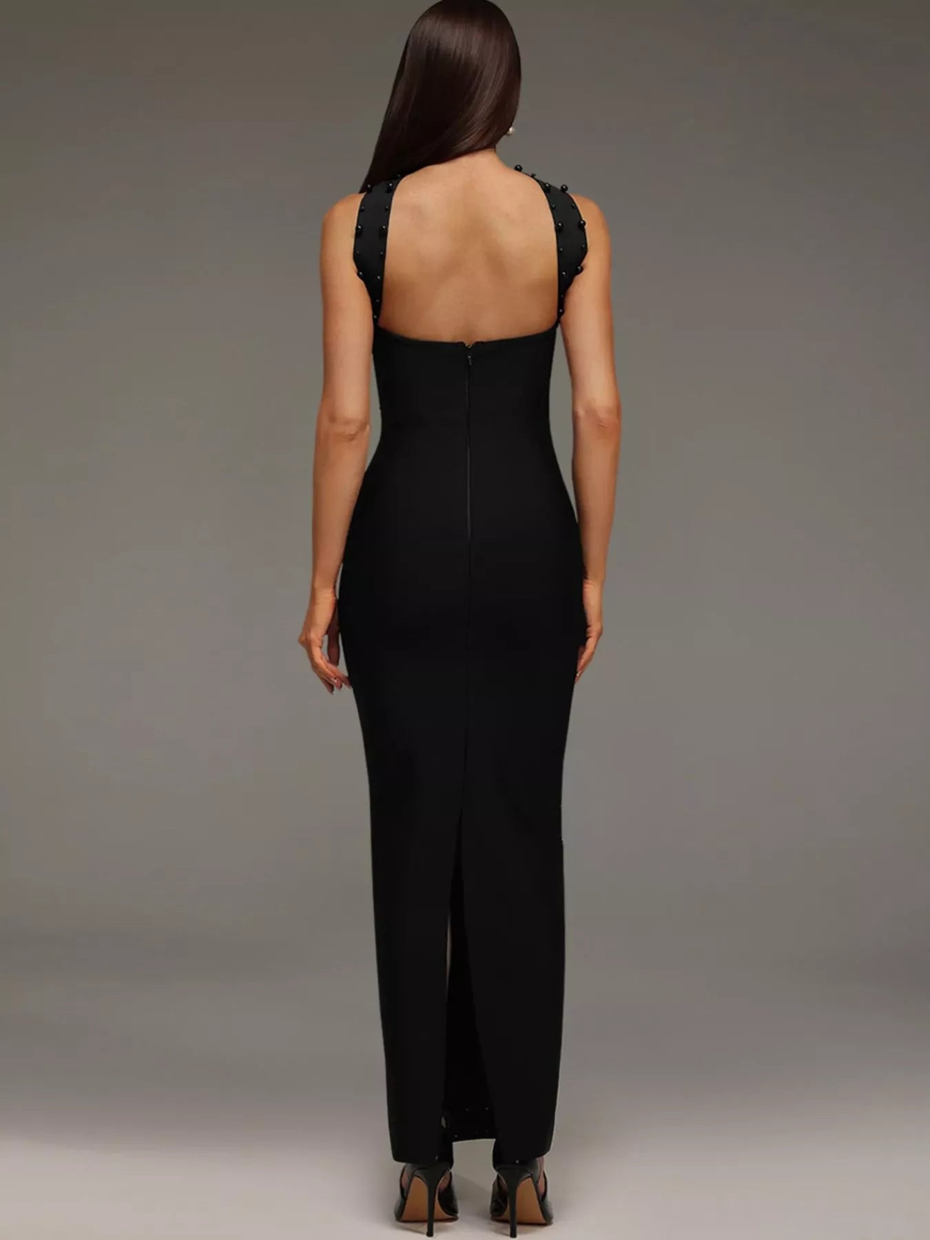 Rhinestone Tube Bodycon Maxi Dress