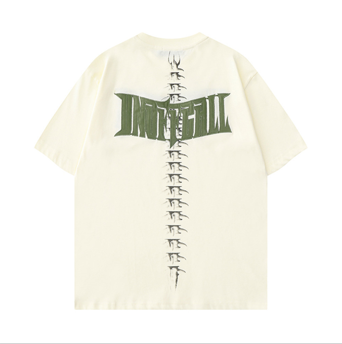 Embroidered Skeleton Graphic Tee for Men Trendy Style