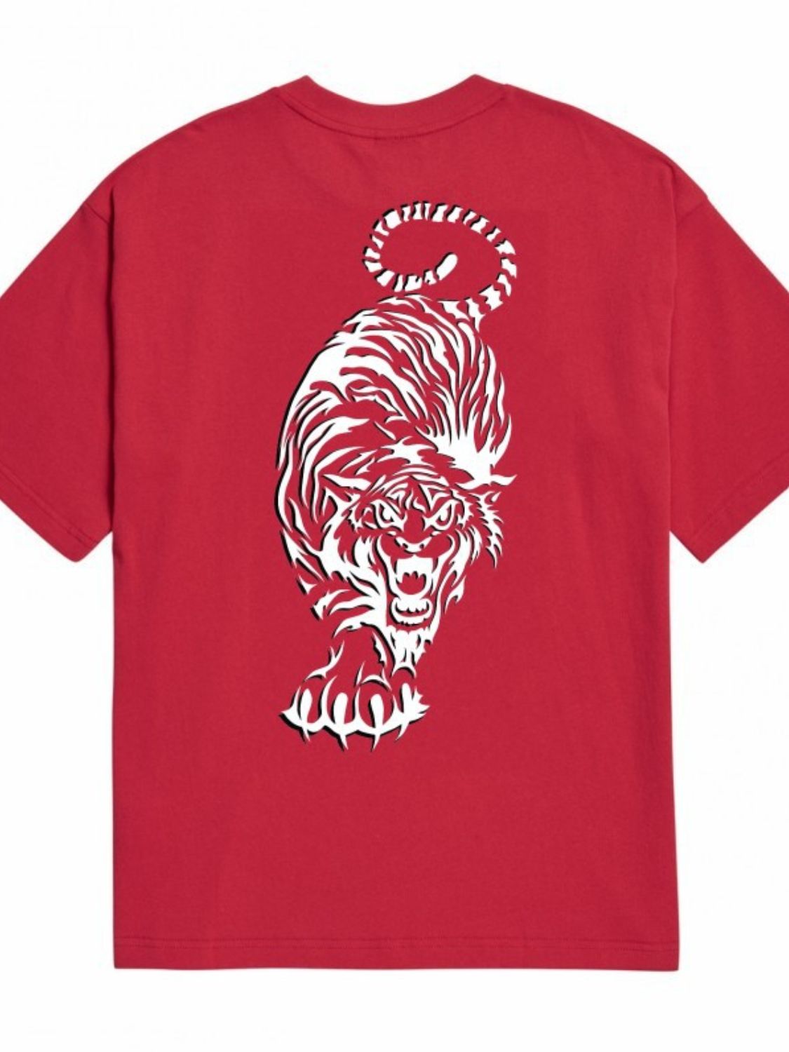 Men's Plus Size Tiger Round Neck Short Sleeve T-Shirt for Comfort