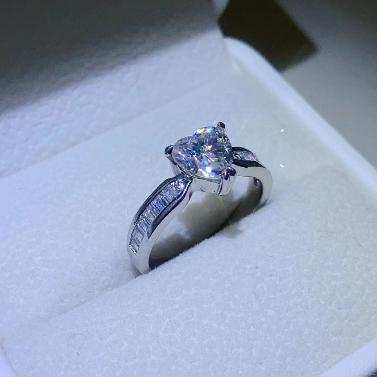1 Carat Moissanite 925 Sterling Silver Ring for Women
