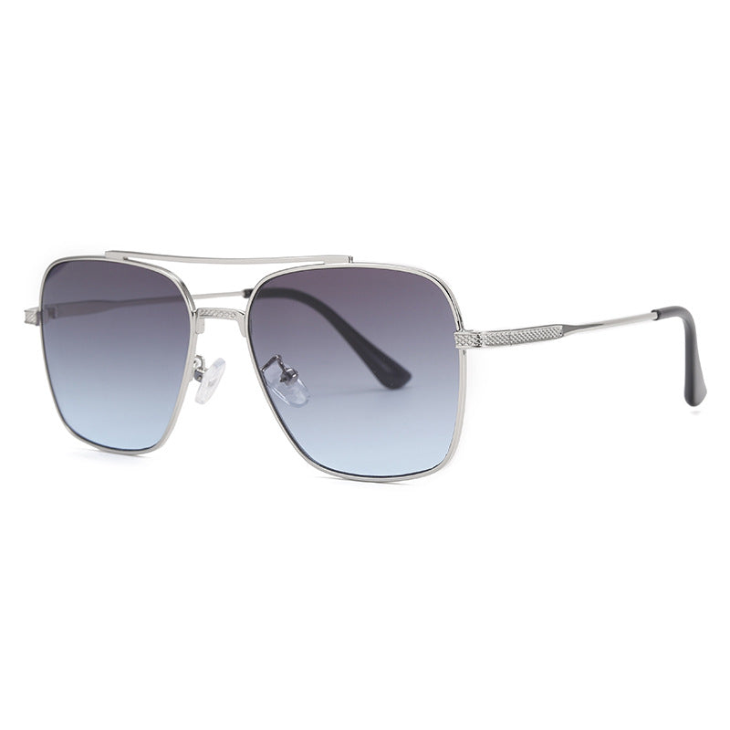 Chic Double Beam Metallic Sunglasses - Retro Style for Men