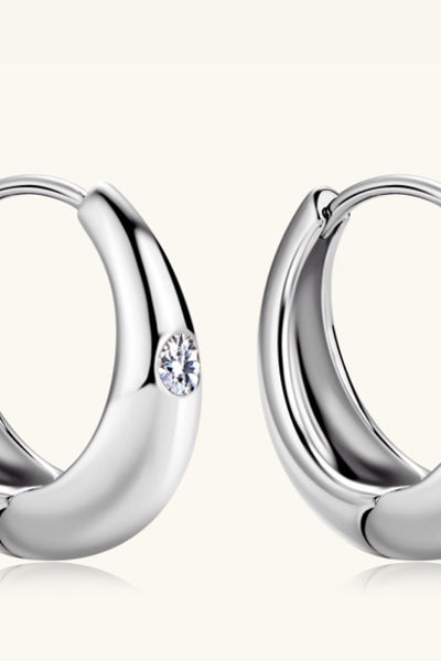Moissanite Petite Earrings worn on model