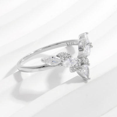 Inlaid Zircon 925 Sterling Silver Ring for Elegant Style