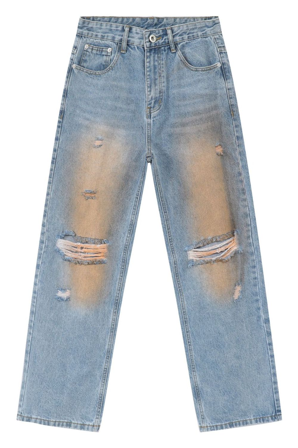 Men's Distressed Jeans with Pockets for Casual Style