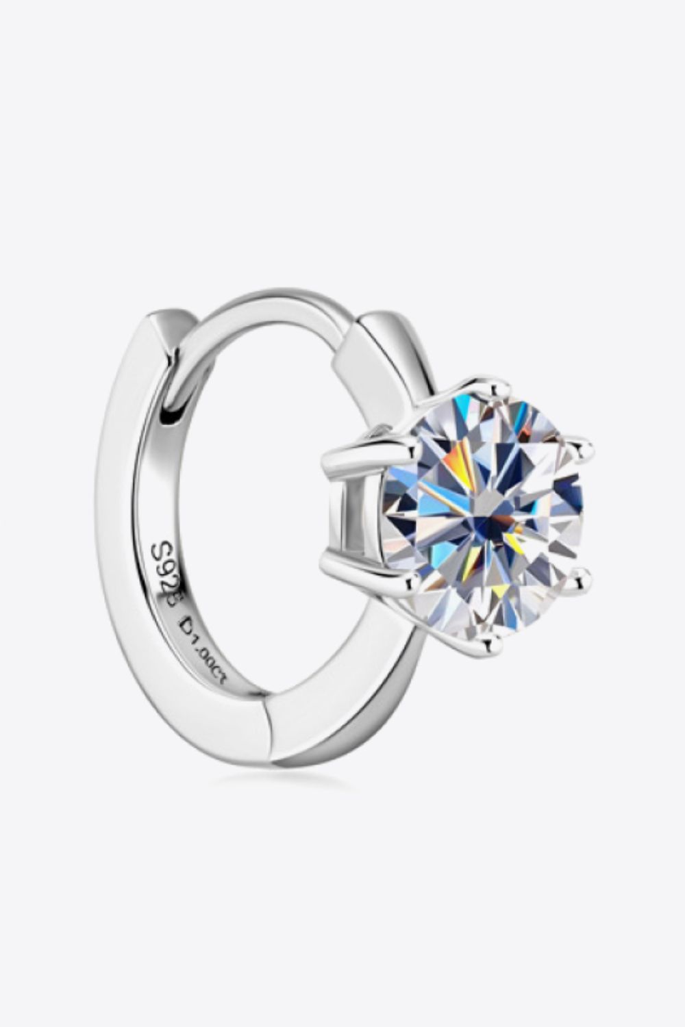 2 Carat Moissanite 925 Sterling Silver Huggie Earrings Set