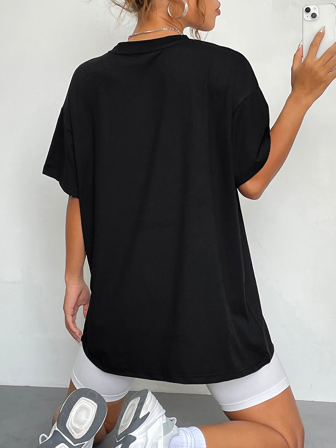 Ghostly Charm Round Neck Short Sleeve T-Shirt for Women