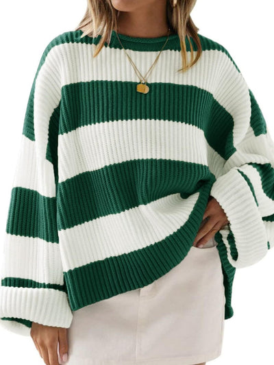 Round Neck Long Sleeve Sweater for Women Casual Style
