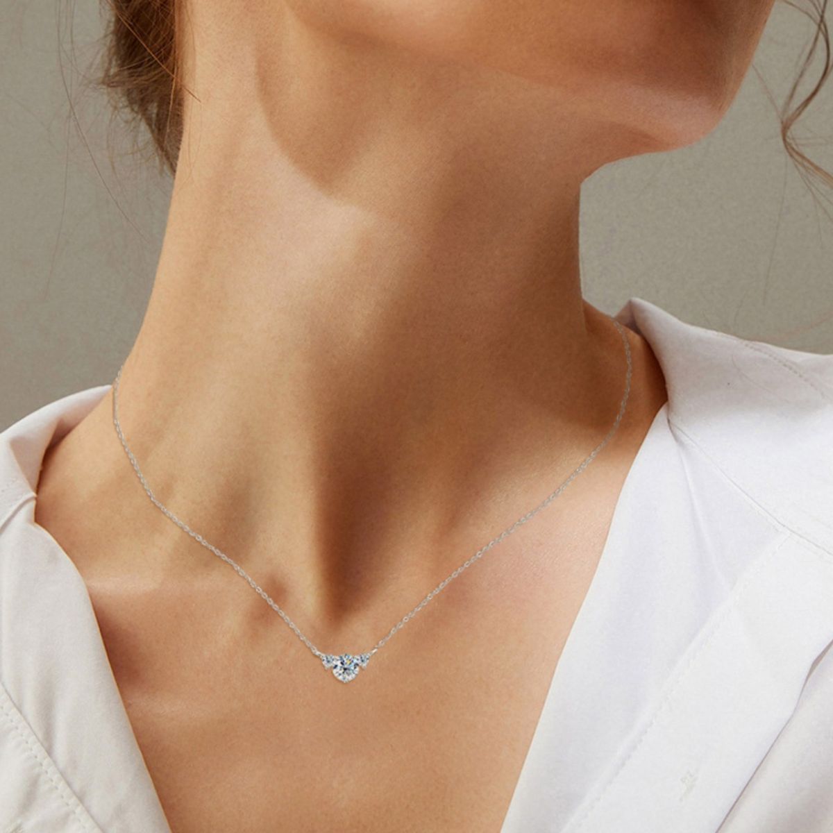 1.2 Carat Moissanite 925 Sterling Silver Necklace for Women