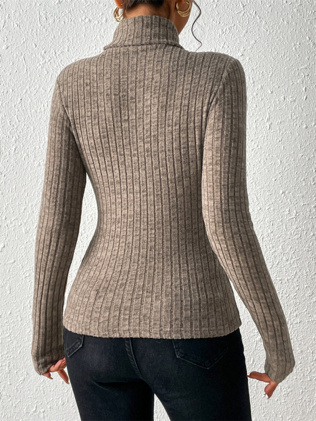 Chic Turtleneck Long Sleeve Tee