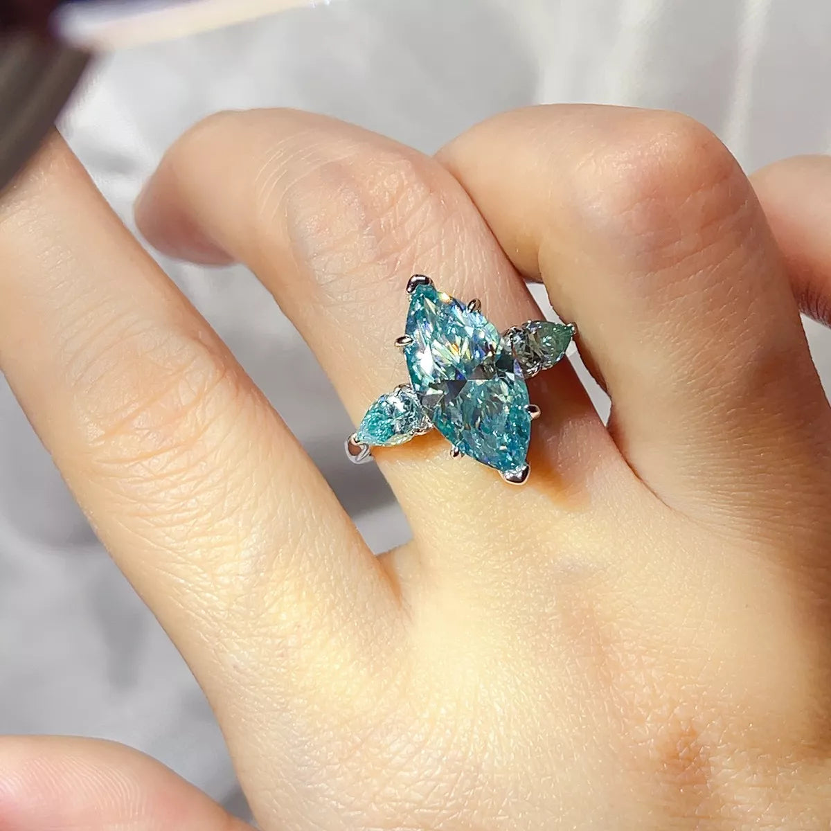 6 Carat 925 Sterling Silver Moissanite Ring
