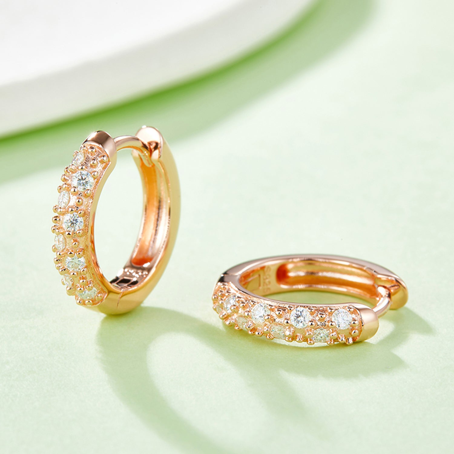 Moissanite 925 Sterling Silver Huggie Earrings For Women