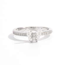 925 Sterling Silver Inlaid Zircon Butterfly Ring for Women