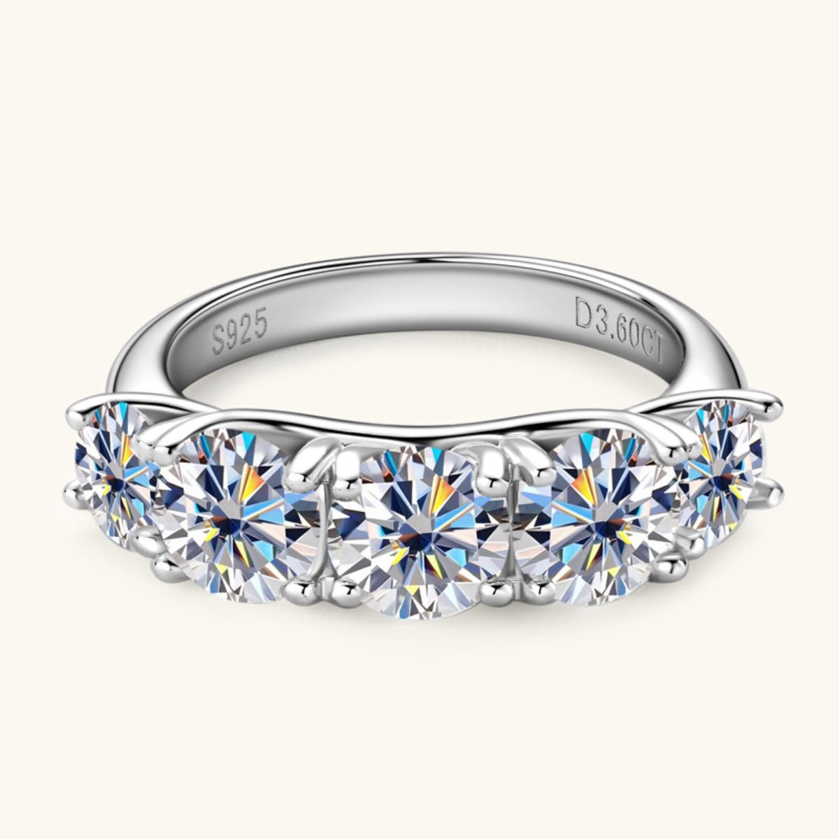 3.6 Carat Moissanite 925 Sterling Silver Ring for Elegance