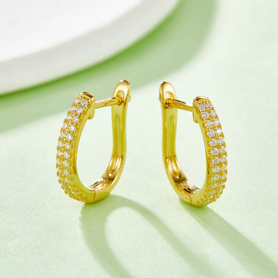 Moissanite 925 Sterling Silver Huggie Earrings for Elegance
