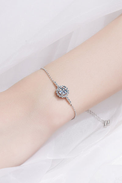 1 Carat Moissanite Chain Bracelet in Sterling Silver
