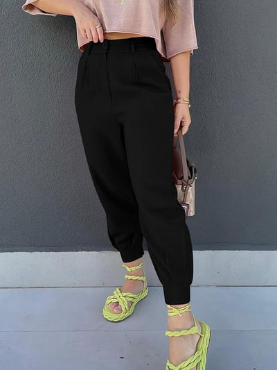 Stylish High-Waisted Crop Trousers for Chic Comfort