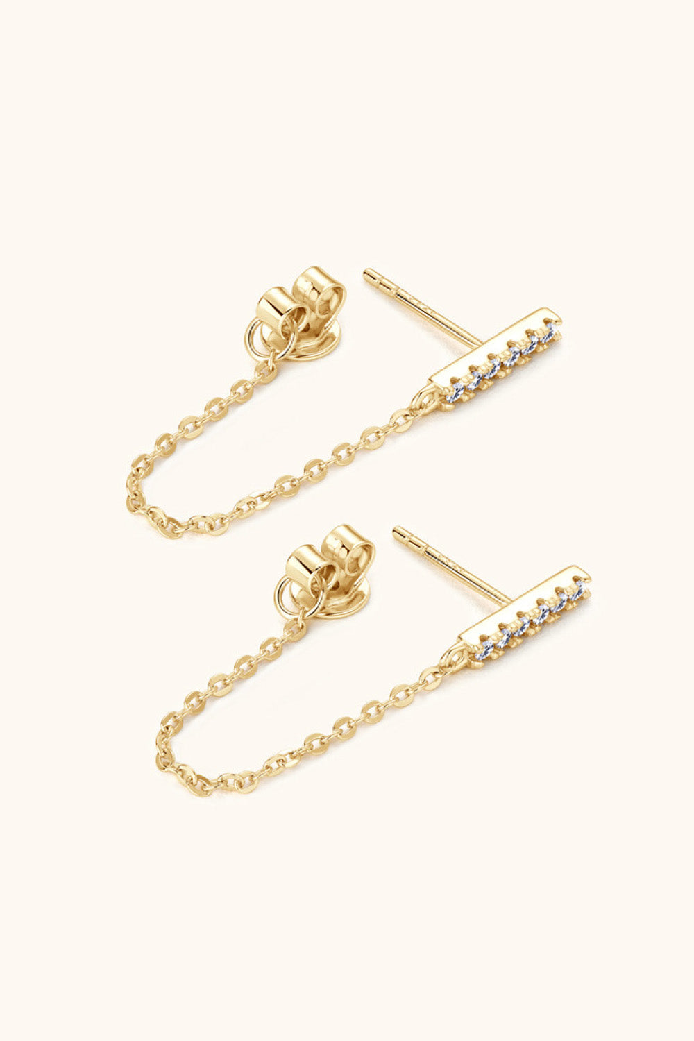 Moissanite 925 Sterling Silver Connected Earrings for Elegance